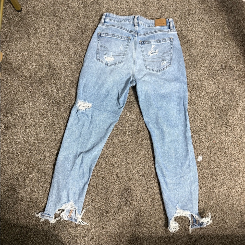 Distressed Light Blue Denim Jeans